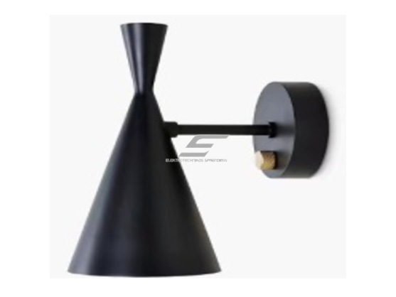 Šviestuvas tvirtinamas ant sienos | E27 | 1x35W | 230V | Ø120x280mm | be lempučių | IP20 | juodas korpusas | auksinis vidus