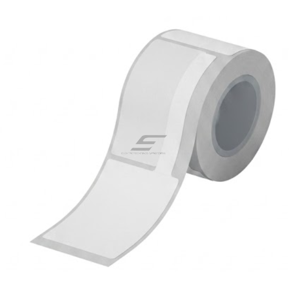 Cable marking label | F-type "flag" shape | 25x38 + 40mm | white | thermal | for cable and wire marking