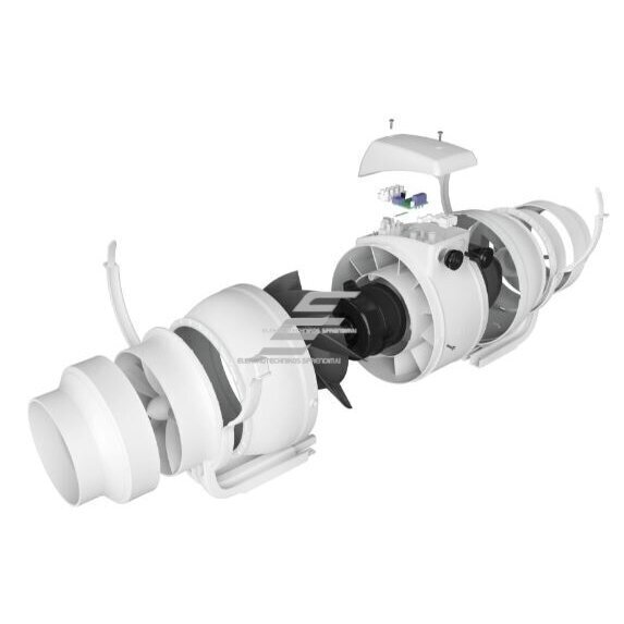 Mixed-flow duct fan Turbo Join Compact 150/160 | D160 | 570 m³/h | 50 W | 230 V | 2 speeds | 340×190×238 mm | grey | 34607 3 Mixed-flow duct fan Turbo Join Compact 150/160 | D160 | 570 m³/h | 50 W | 230 V | 2 speeds | 340×190×238 mm | grey | 34607 3