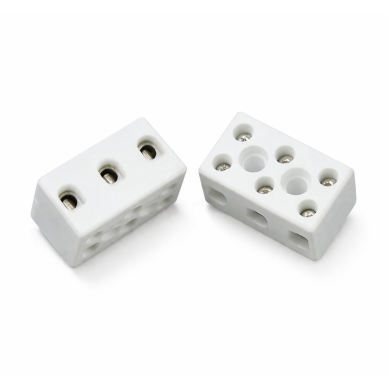 Ceramic connector | terminal block | 3 contacts | 10A | 450V | steatite | screw type | for high temperature Ceramic connector | terminal block | 3 contacts | 10A | 450V | steatite | screw type | for high temperature