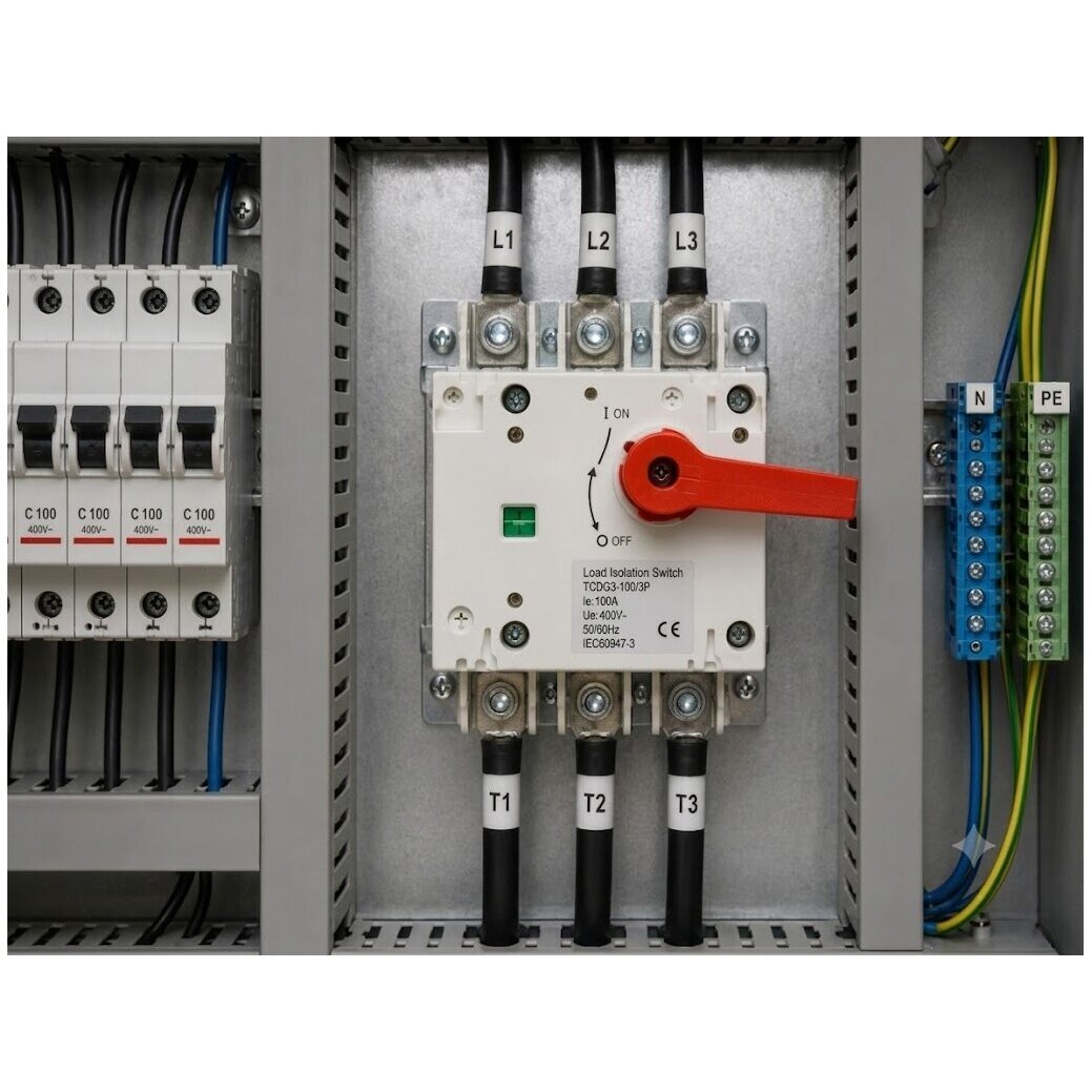 Силовой выключатель-разъединитель с ручкой | 3P | 100A | AC420/690V | 50/60Hz | для установки в электрический щит 3