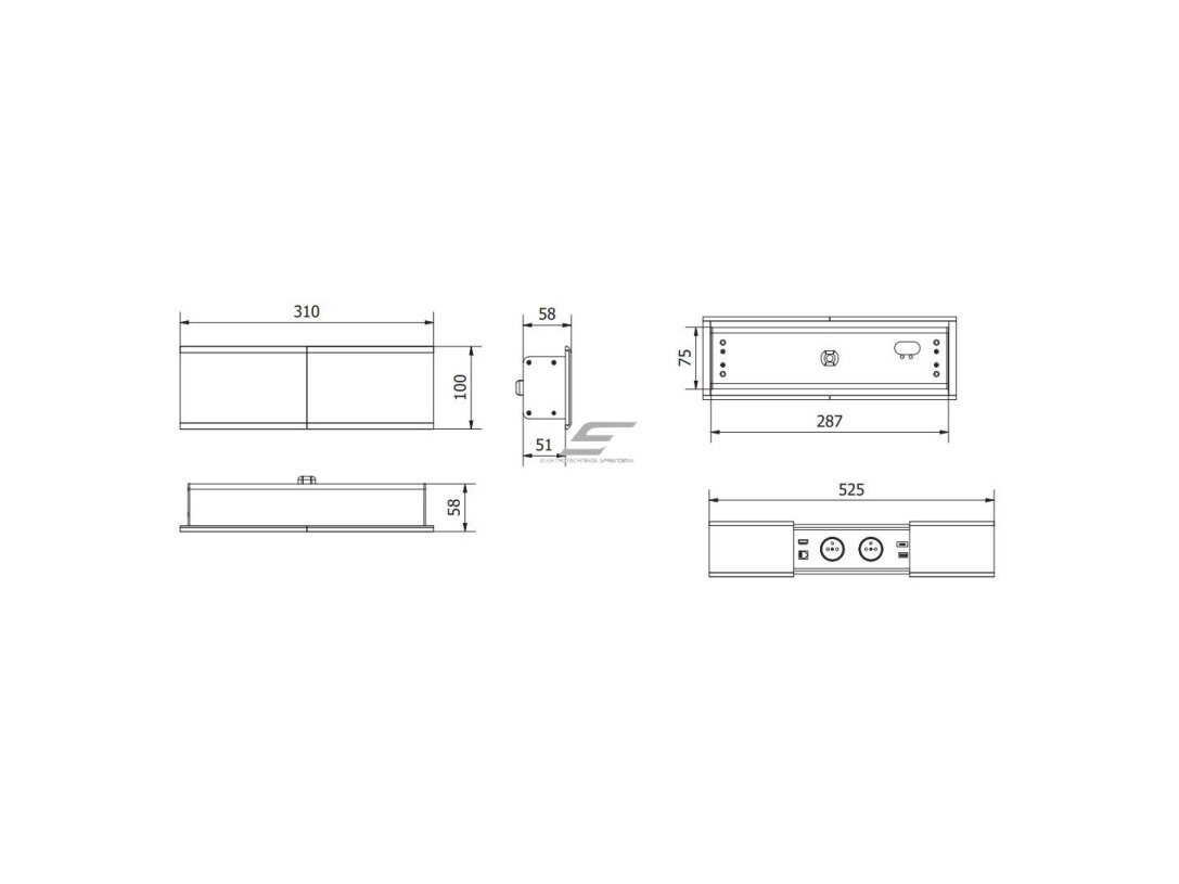 Kištukinių lizdų blokas | montuojamas į baldus | užsidarantis | 2xSchuko | 2xUSB-A+C | 1xHDMI | 1xRJ45 | 310x100x58mm | 1,5m kabelis | sidabrinis | GTV | AE-PB2SPRES-53 | 5902801349829 4 Kištukinių lizdų blokas | montuojamas į baldus | užsidarantis | 2xSchuko | 2xUSB-A+C | 1xHDMI | 1xRJ45 | 310x100x58mm | 1,5m kabelis | sidabrinis | GTV | AE-PB2SPRES-53 | 5902801349829 4