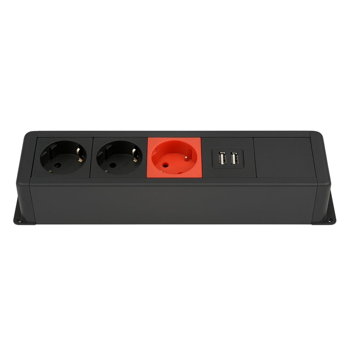 Socket box | surface-mounted | 16 modules | 465x55x50mm | black 1 Socket box | surface-mounted | 16 modules | 465x55x50mm | black 1