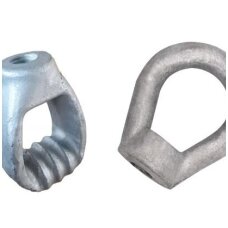 Eye nuts for overhead power lines and energy infrastructure fastening assemblies Eye nuts for overhead power lines and energy infrastructure fastening assemblies
