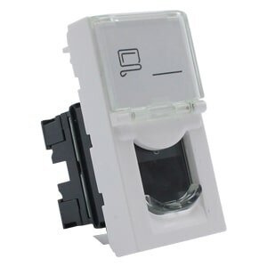 Cat6 FTP pistikupesa | RJ45 | 1 port | 1 moodul | süvistatav paigaldus | valge