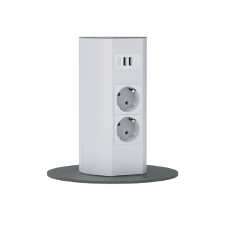Socket block | surface-mounted | 4xSchuko | 4xUSB | TEM