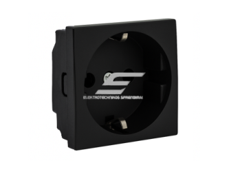 Modulinis kištukinis lizdas | su įžeminimu | įmontuojamas | 1xSchuko | 16A | 45x45mm | juodas | ESP06-02-02 Modulinis kištukinis lizdas | su įžeminimu | įmontuojamas | 1xSchuko | 16A | 45x45mm | juodas | ESP06-02-02