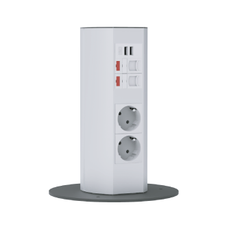 Socket block | surface-mounted | 4xSchuko | 4xUSB | 4xCat6 | TEM