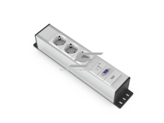 Kištukinių lizdų blokas | montuojamas į skydą | 3xSchuko | 1xUSB | 1xVGA | 1xHDMI | siadbrinis | TEM 16200.1030.153111.0