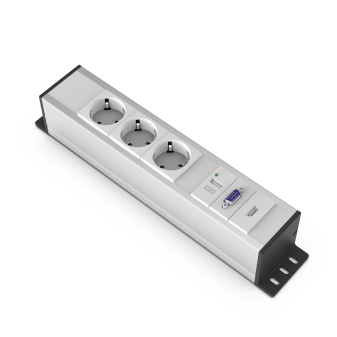 Socket block | surface mounted | 3xschuko | 1xUSB | 1xVGA | 1xHDM | TEM Socket block | surface mounted | 3xschuko | 1xUSB | 1xVGA | 1xHDM | TEM