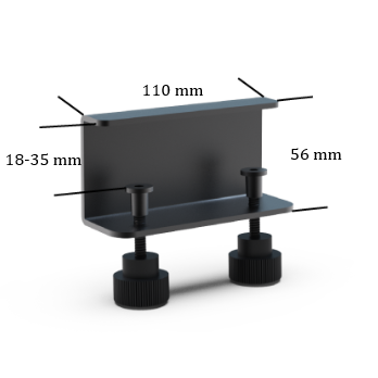 Mounting bracket for socket outlet blocks | for 18–35mm tabletop | TEM Mounting bracket for socket outlet blocks | for 18–35mm tabletop | TEM