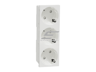 Modulinis kištukinis lizdas | su įžeminimu | įmontuojamas | 3xSchuko | 16A | 135x45x39,4mm | IP21D | baltas | Schneider Electric | Unica | NU307618