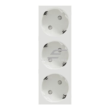 Socket outlet | 3-gang | 45 mod | 16A | 250V | schuko | with grounding | flush-mounted | white | Unica Schneider Electric 1