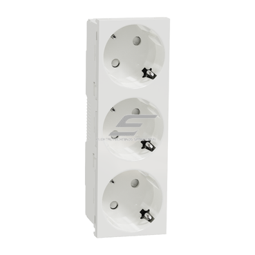 Socket outlet | 3-gang | 45 mod | 16A | 250V | schuko | with grounding | flush-mounted | white | Unica Schneider Electric Socket outlet | 3-gang | 45 mod | 16A | 250V | schuko | with grounding | flush-mounted | white | Unica Schneider Electric