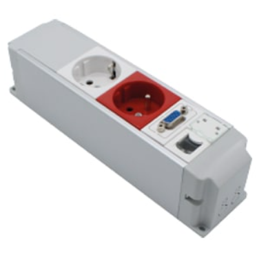 Socket box | surface-mounted | 4 modules | 195x60x60mm | grey