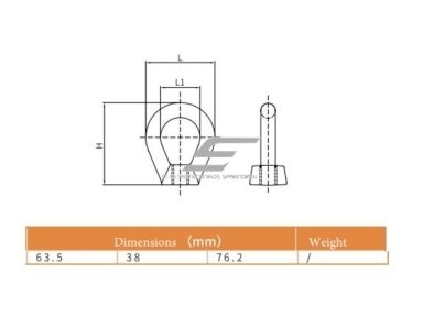 Kilpinė veržlė oro linijoms | karštai cinkuota | 63,5x76,2mm | Ø38mm | anglinis plienas