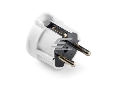 Kištukas | schuko | nešiojamas | at laido | su įžeminimu | 16A | 250V | kampinis | baltas | IP20 | FAMATEL | 1102