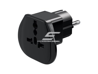 Kištukas | adapteris | perėjimas | iš EURO Schuko į ENG | juodas | IP20 | 27421 Kištukas | adapteris | perėjimas | iš EURO Schuko į ENG | juodas | IP20 | 27421