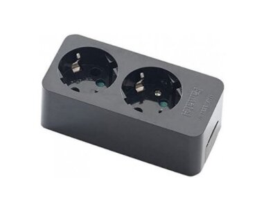 Kištukinis lizdas | 2xSchuko | 16A | 250V | 3680W | su įžeminimu | atsparus UV | juodas | FAMATEL | 2502-N Kištukinis lizdas | 2xSchuko | 16A | 250V | 3680W | su įžeminimu | atsparus UV | juodas | FAMATEL | 2502-N