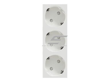Modulinis kištukinis lizdas | su įžeminimu | įmontuojamas | 3xSchuko | 16A | 135x45x39,4mm | IP21D | baltas | Schneider Electric | Unica | NU307618