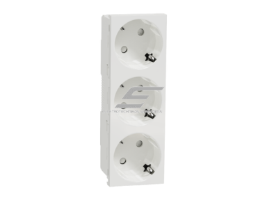 Modulinis kištukinis lizdas | su įžeminimu | įmontuojamas | 3xSchuko | 16A | 135x45x39,4mm | IP21D | baltas | Schneider Electric | Unica | NU307618