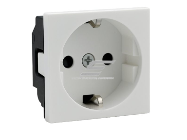 Modulinis kištukinis lizdas | su įžeminimu | įmontuojamas | 1xSchuko | 16A | 45x45mm | baltas | ESP06-02-03 Modulinis kištukinis lizdas | su įžeminimu | įmontuojamas | 1xSchuko | 16A | 45x45mm | baltas | ESP06-02-03