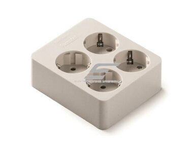 Kištukinis lizdas | 4xSchuko | 16A | 250V | 3680W | su įžeminimu | atsparus UV | baltas | FAMATEL | 2504 | 8429760421160