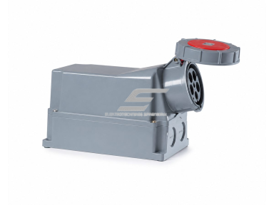Pramoninis virštinkinis CEE lizdas | 5P | 125A | 400V | IP67 | raudonas | 6h | su priveržiamais gnybtais Pramoninis virštinkinis CEE lizdas | 5P | 125A | 400V | IP67 | raudonas | 6h | su priveržiamais gnybtais