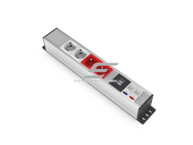 Kištukinių lizdų blokas | montuojamas į skydą | 2xSchuko | 2xUPS | 2xUSB | 1xCat6 | 1xRJ11 (Cat3) | sidabrinis | TEM 16200.1222.872111.0
