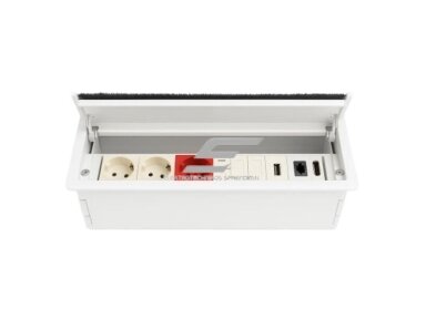 Modulinis kištukinių lizdų | jungčių blokas | dėžutė | montuojamas į baldus | užsidarantis | 12 mod. | 323x112x100mm | juodas | ESP01-12-02 Modulinis kištukinių lizdų | jungčių blokas | dėžutė | montuojamas į baldus | užsidarantis | 12 mod. | 323x112x100mm | juodas | ESP01-12-02