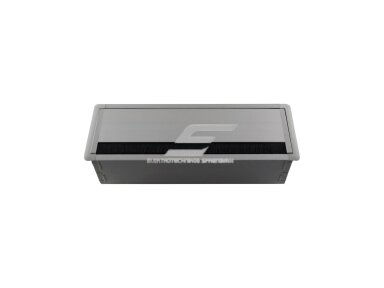 Modulinis kištukinių lizdų | jungčių blokas | dėžutė | montuojamas į baldus | užsidarantis | 16 mod. | 413x112x100mm | pilkas | ESP01-16-01 Modulinis kištukinių lizdų | jungčių blokas | dėžutė | montuojamas į baldus | užsidarantis | 16 mod. | 413x112x100mm | pilkas | ESP01-16-01