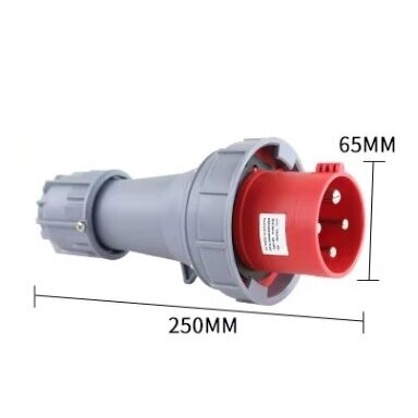 Industriālais trīsfāzu kontaktdakša 4P | 63A | 3P+N+E | 380V | IP67 Industriālais trīsfāzu kontaktdakša 4P | 63A | 3P+N+E | 380V | IP67