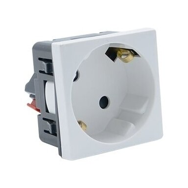 Pistikupesa | 1 koht | 2 moodulit | 16A | 250V | maandusega | sisseehitatav | valge Pistikupesa | 1 koht | 2 moodulit | 16A | 250V | maandusega | sisseehitatav | valge