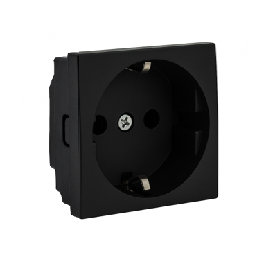 Pistikupesa | 1 koht | 2 moodulit | 16A | 250V | maandusega | sisseehitatav | must Pistikupesa | 1 koht | 2 moodulit | 16A | 250V | maandusega | sisseehitatav | must