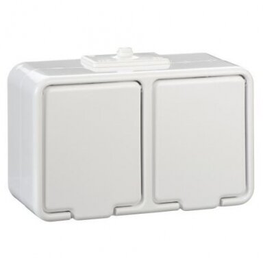 Weatherproof socket outlet | 2 gang | with cover | 16A | surface-mounted | IP44 | white | Schneider Electric | GWN240PC01 | 5904093445265 Weatherproof socket outlet | 2 gang | with cover | 16A | surface-mounted | IP44 | white | Schneider Electric | GWN240PC01 | 5904093445265