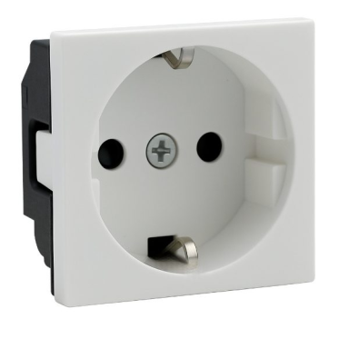 Socket outlet | 1 gang | 2 modules | 16A | 250V | with grounding | flush-mounted | white Socket outlet | 1 gang | 2 modules | 16A | 250V | with grounding | flush-mounted | white