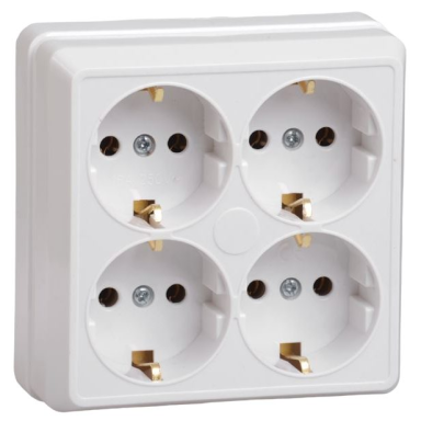 Socket outlet | 4-gang | with earthing | 16A | surface-mounted | IP20 | white | Oktava | ERO41-K01-16-DC | 4606056254785 Socket outlet | 4-gang | with earthing | 16A | surface-mounted | IP20 | white | Oktava | ERO41-K01-16-DC | 4606056254785