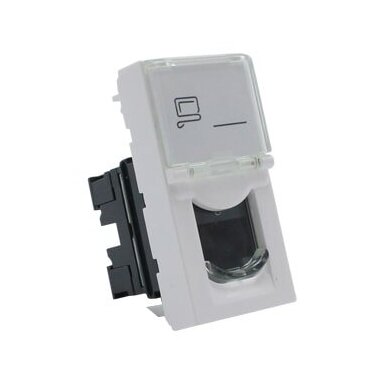 Cat6 UTP socket | RJ45 | 1 port | 1 module | flush-mounted | white Cat6 UTP socket | RJ45 | 1 port | 1 module | flush-mounted | white