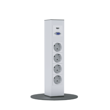 Socket block | surface-mounted | 4xSchuko | 1xHDMI | 1xVGA | TEM Socket block | surface-mounted | 4xSchuko | 1xHDMI | 1xVGA | TEM