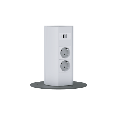 Socket block | surface-mounted | 4xSchuko | 4xUSB | TEM Socket block | surface-mounted | 4xSchuko | 4xUSB | TEM