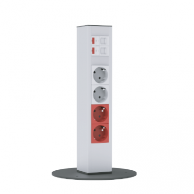 Socket block | surface-mounted | 2xSchuko | 2xUPS | 2xCat6 | TEM Socket block | surface-mounted | 2xSchuko | 2xUPS | 2xCat6 | TEM