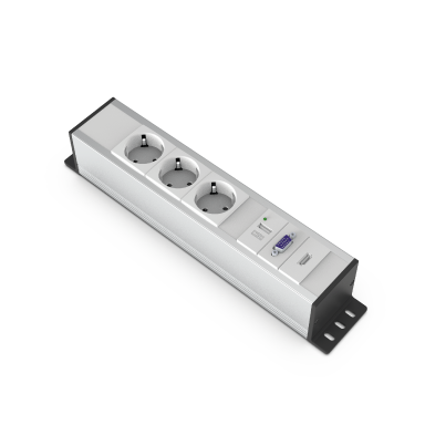 Socket block | surface mounted | 3xschuko | 1xUSB | 1xVGA | 1xHDM | TEM Socket block | surface mounted | 3xschuko | 1xUSB | 1xVGA | 1xHDM | TEM