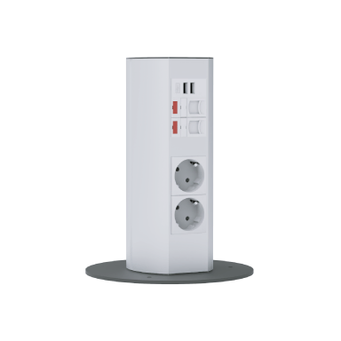 Socket block | surface-mounted | 4xSchuko | 4xUSB | 4xCat6 | TEM Socket block | surface-mounted | 4xSchuko | 4xUSB | 4xCat6 | TEM
