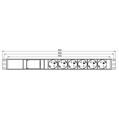 Surface-mounted socket block | 6xschuko | with automatic circuit breaker 2P 16A B | TEM Surface-mounted socket block | 6xschuko | with automatic circuit breaker 2P 16A B | TEM