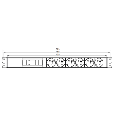 Surface-mounted socket block | 6xschuko | with automatic circuit breaker 16A B | TEM Surface-mounted socket block | 6xschuko | with automatic circuit breaker 16A B | TEM