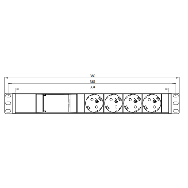 Surface-mounted socket block | 4xschuko | with automatic circuit breaker 2P 16A B | TEM Surface-mounted socket block | 4xschuko | with automatic circuit breaker 2P 16A B | TEM