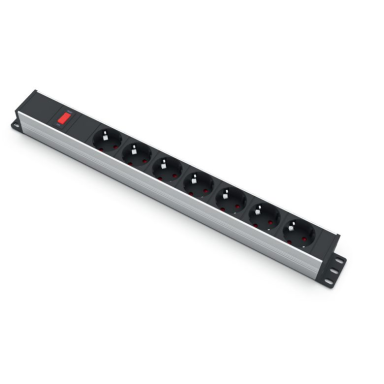 Surface-mounted socket block | 7xschuko | with overload protection and switch | TEM Surface-mounted socket block | 7xschuko | with overload protection and switch | TEM
