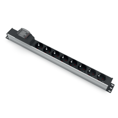 Surface-mounted socket block | 8xschuko | with automatic circuit breaker 2P 16A B | TEM Surface-mounted socket block | 8xschuko | with automatic circuit breaker 2P 16A B | TEM