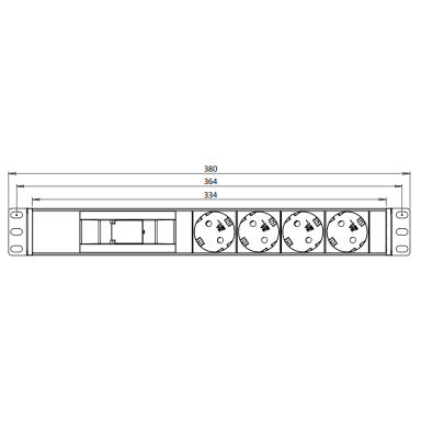Surface-mounted socket block | 4xschuko | with automatic circuit breaker 16A B | TEM Surface-mounted socket block | 4xschuko | with automatic circuit breaker 16A B | TEM