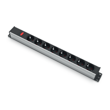 Surface-mounted socket block | 8xschuko | with overload protection and switch | TEM Surface-mounted socket block | 8xschuko | with overload protection and switch | TEM